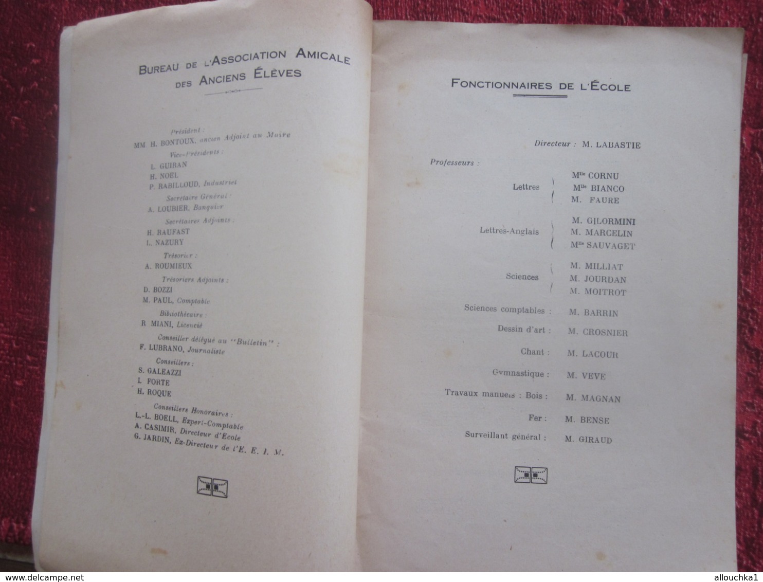 1937 PIERRE PUGET ÉCOLE PRIMAIRE SUPÉRIEURE DISTRIBUTION PRIX  PROMOTION-L.CONIL MARSEILLE+2 DIPLÔMES PRIX-LIRE 100 PAGE