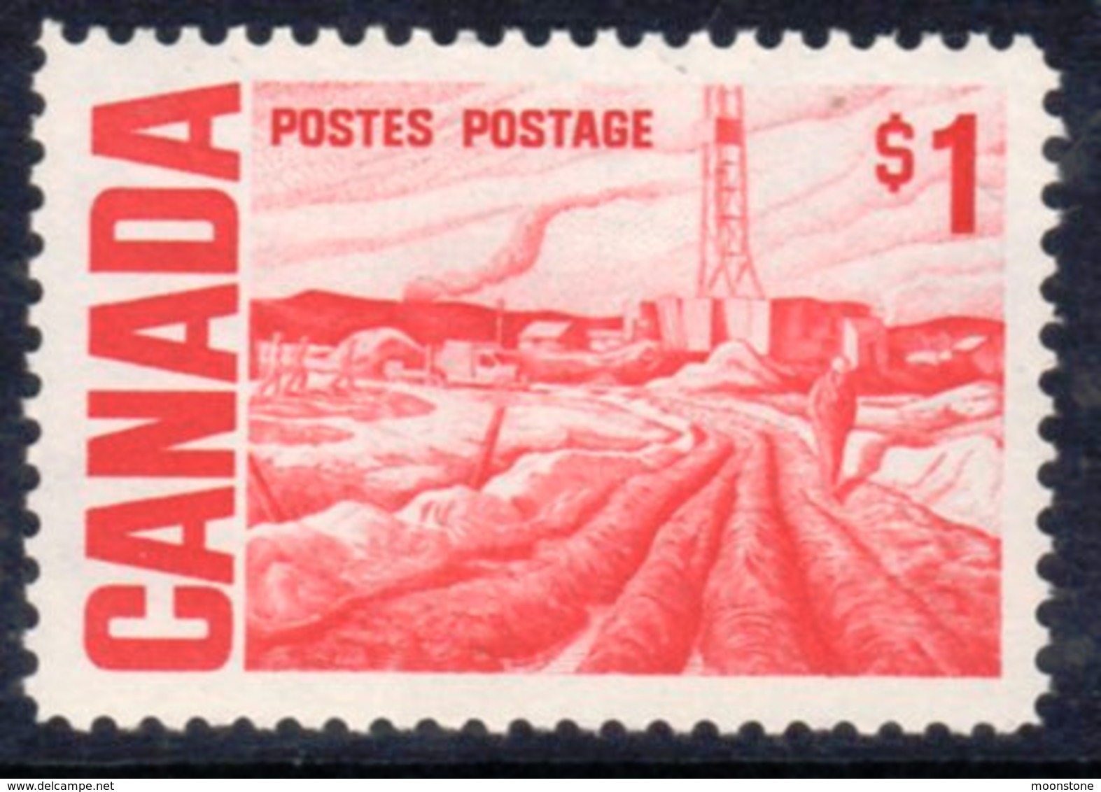 Canada 1967-73 Definitives, $1 Oilfield Near Edmonton Value, MNH, SG 590 - Unused Stamps