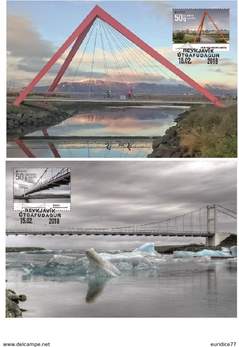 Iceland 2018 - Europa 2018 - Bridges Carte Maximum Set - Maximumkarten