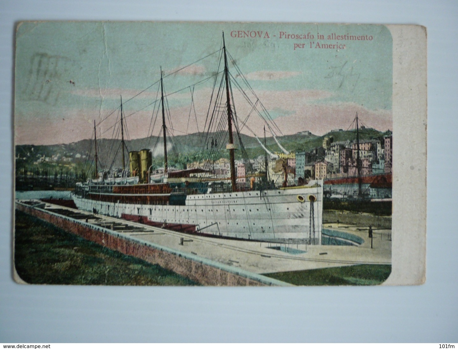 GENOVA - STEAMER AT DOCK - PIROSCAFO - Steamers