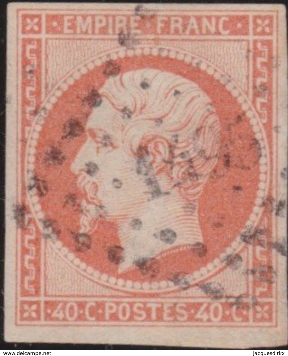 France  .   Yvert   .     16     .     O          .       Oblitéré - 1853-1860 Napoleon III