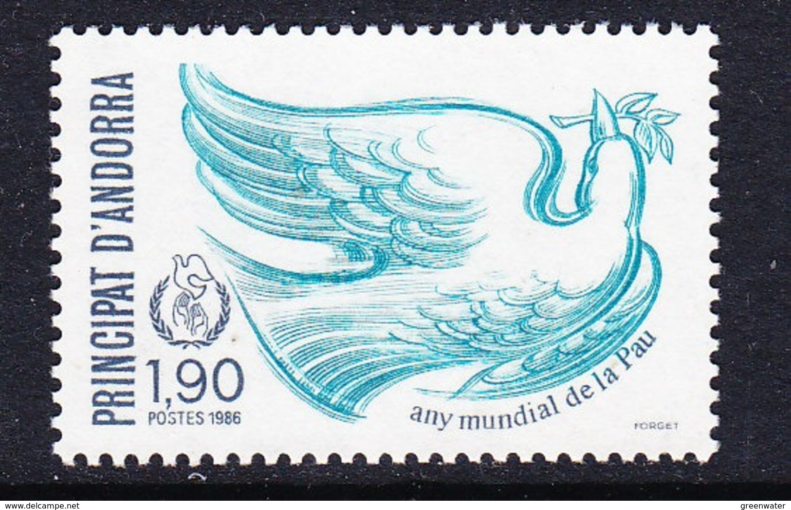 Andorra Fr. 1986 International Peace Year  1v ** Mnh (44554P) - Nuovi
