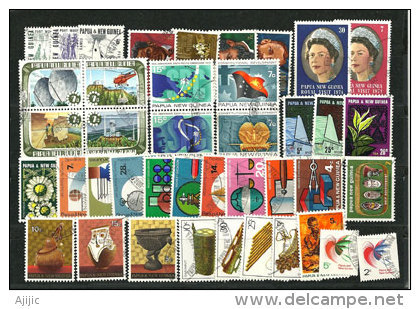 PAPOUASIE NOUVELLE-GUINÉE. 41 Beaux Timbres Oblitérés,TOUS DIFFERENTS, Series Complètes. Cote 29 € - Vrac (max 999 Timbres)