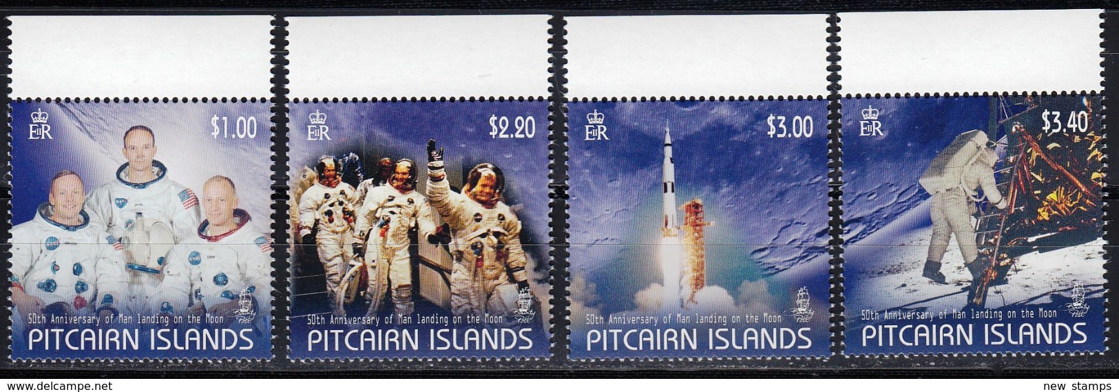 Pitcairn Islands 2019 Space 50th Ann. Of The Moon Landing Apollo 11 4v MNH - Oceania