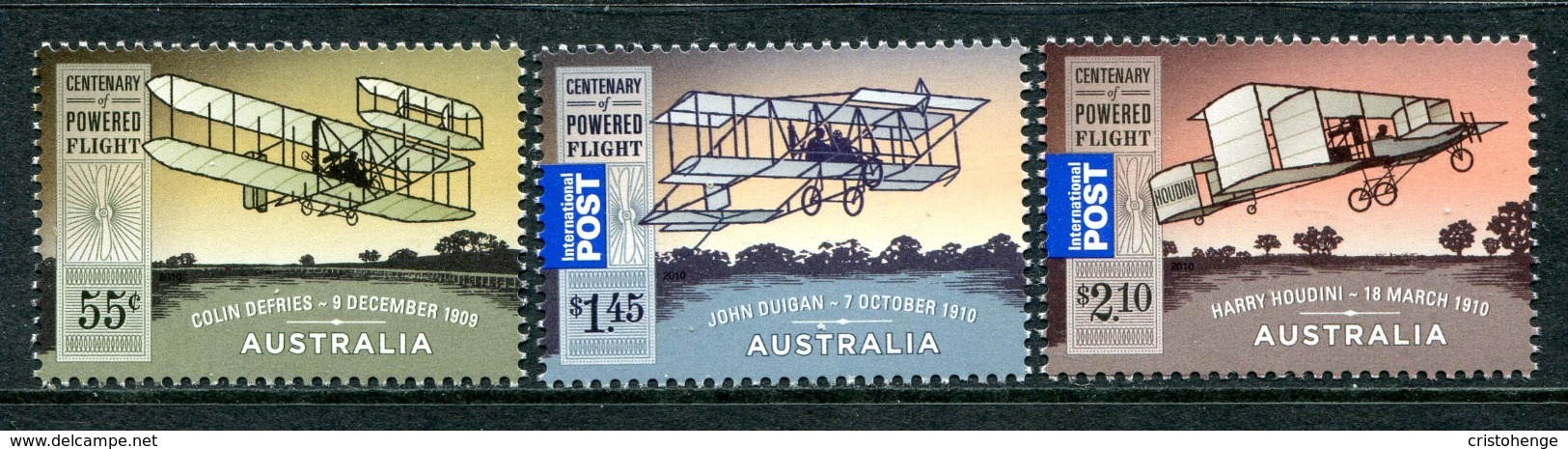 Australia 2010 Centenary Of Powered Flight Set MNH (SG 3355-3357) - Mint Stamps