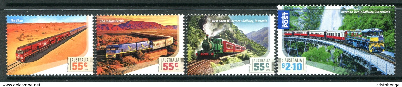 Australia 2010 Great Railway Journeys Set MNH (SG 3384-3387) - Mint Stamps