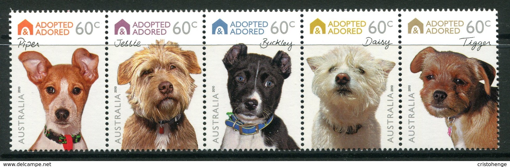 Australia 2010 Adopted & Adored - Dogs Set MNH (SG 3431-3435) - Mint Stamps