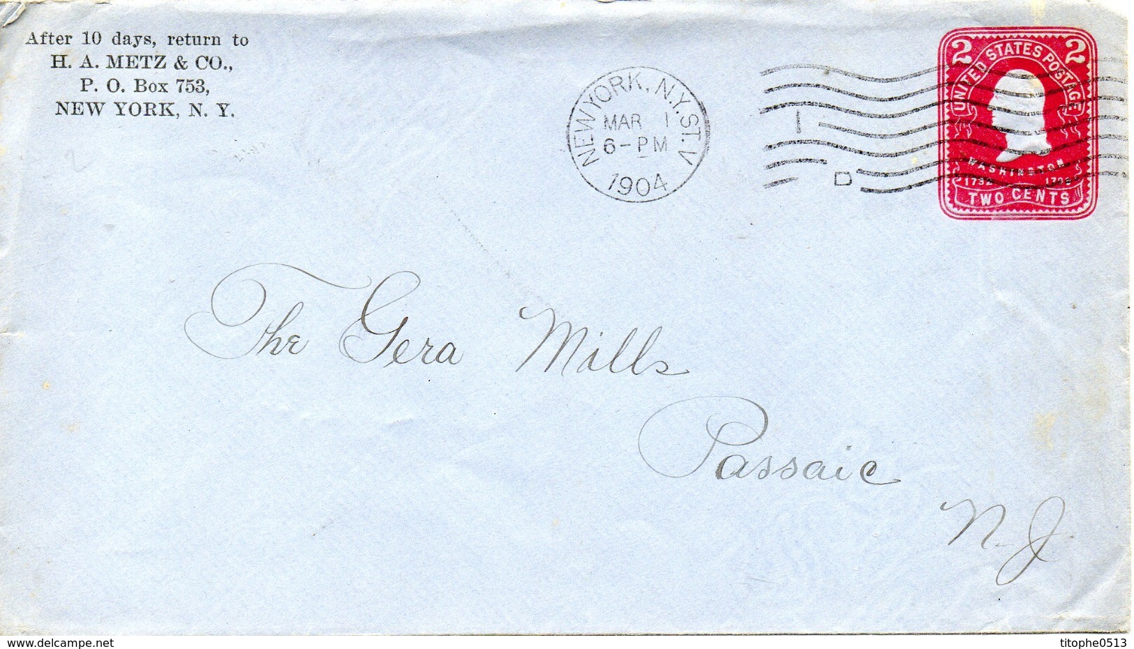 USA. Entier Postal De 2 Cents Ayant Circulé En 1904. George Washington. - George Washington