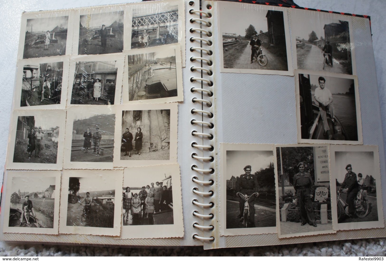 ALBUM Photo Famille Péniche Belgium entre 1930 et 1960 Barge Binnencscheepvaart Bâteau Navire Boat Boot Marine Kanaal