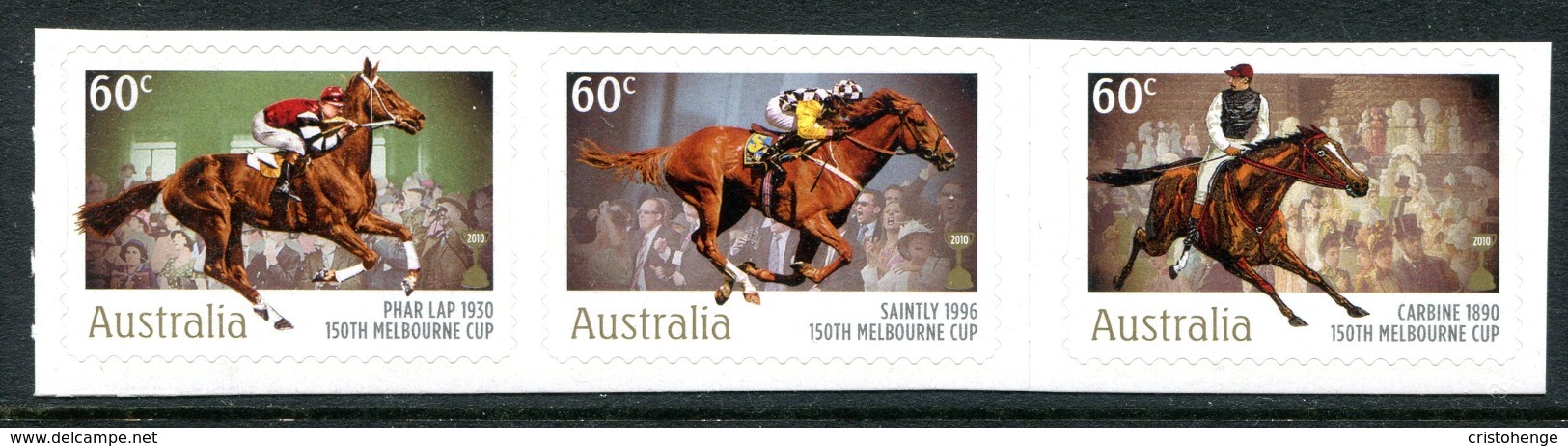 Australia 2010 150th Anniversary Of Melbourne Cup Horse Race - Self-adhesive Set MNH (SG 3515-3517) - Ungebraucht