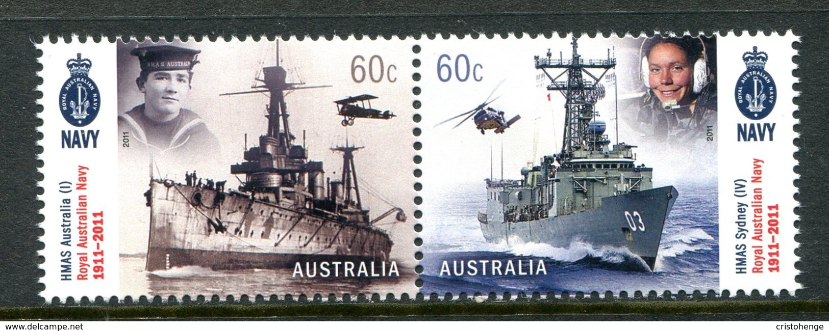 Australia 2011 Centenary Of Royal Australian Navy Set MNH (SG 3604-3605) - Mint Stamps