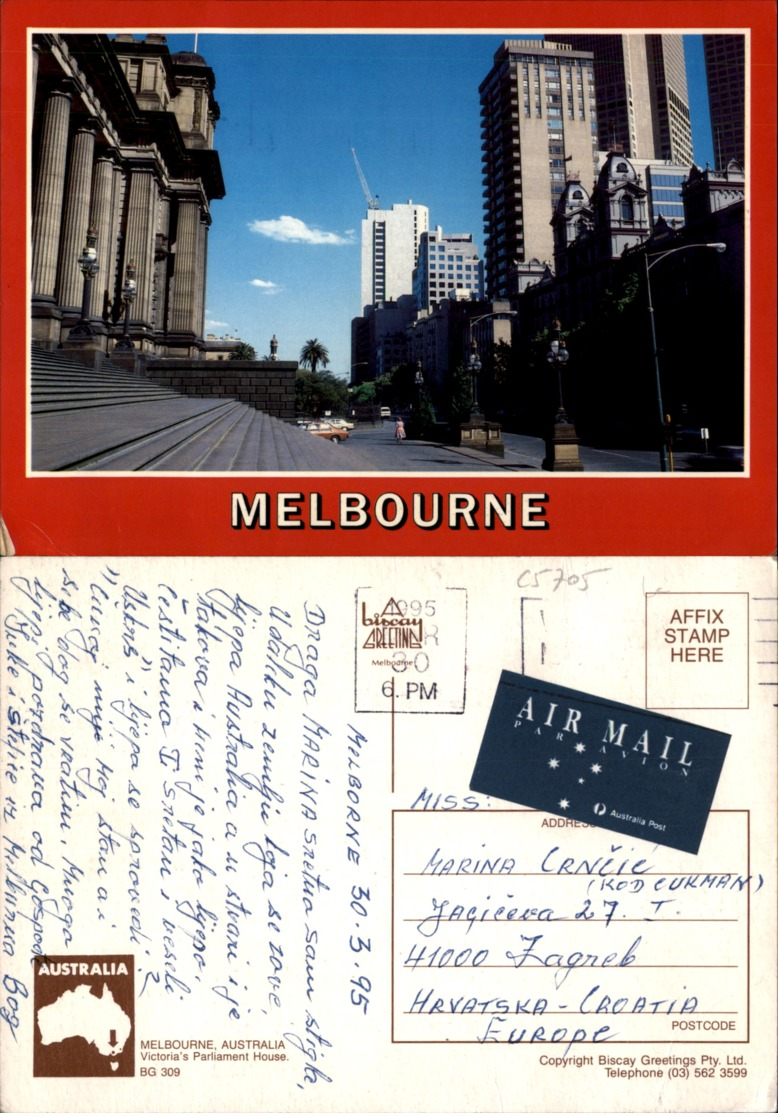 MELBOURNE,AUSTRALIA POSTCARD - Melbourne