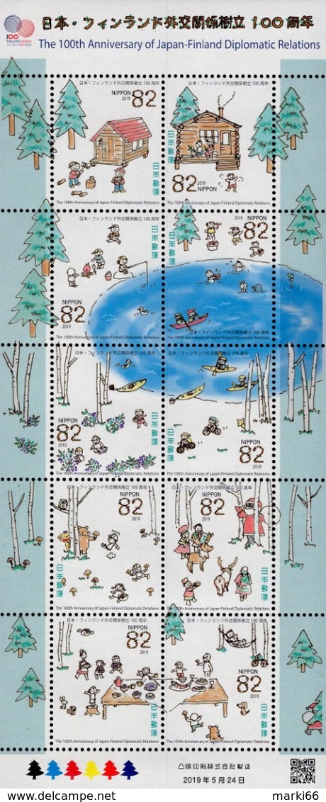 Japan - 2019 - Centenary Of Japan-Finland Diplomatic Relations - Mint Souvenir Sheet - Unused Stamps