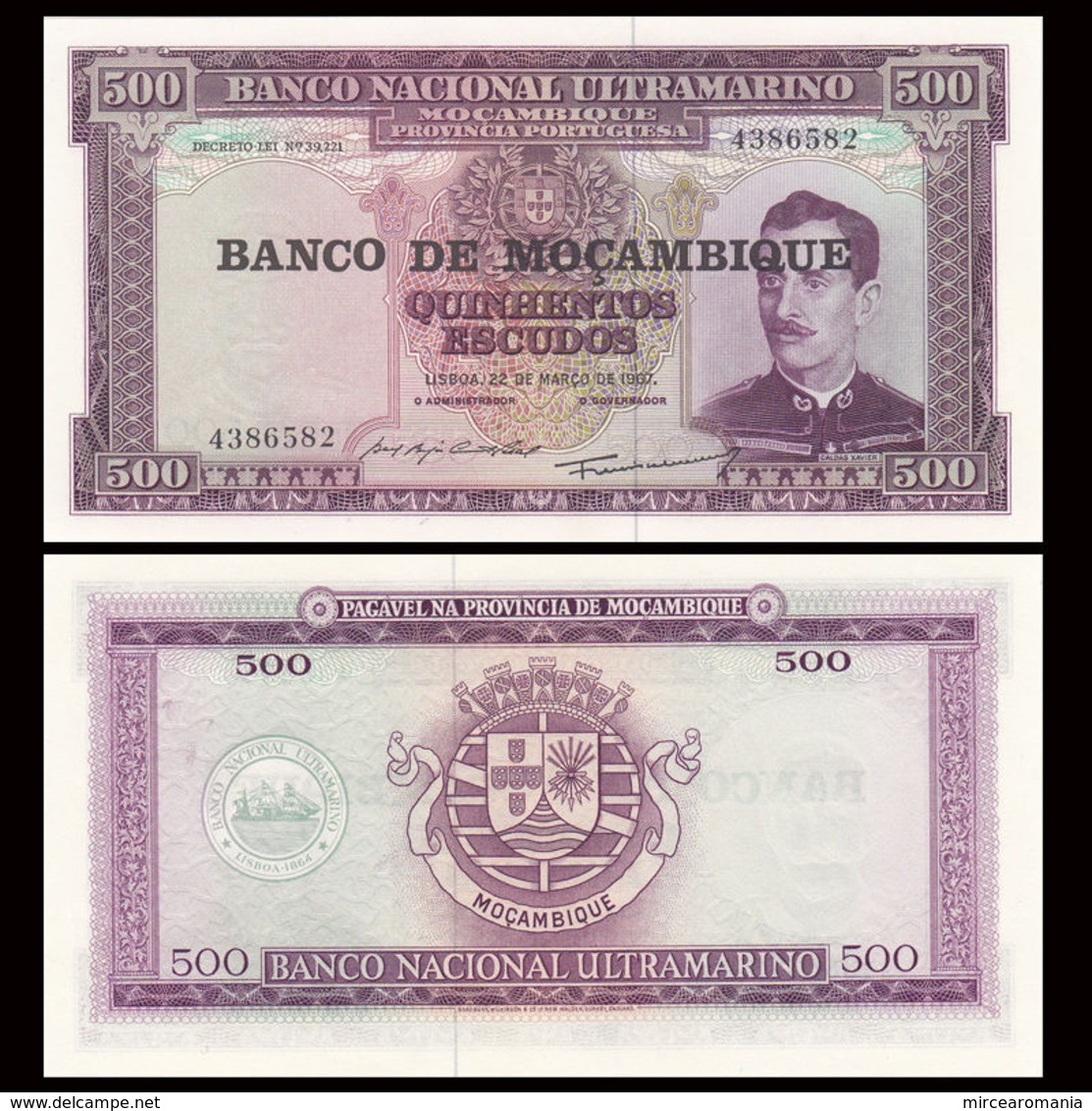 MOZAMBIQUE - 500  ESCUDOS - 1967 – UNC - Mozambique