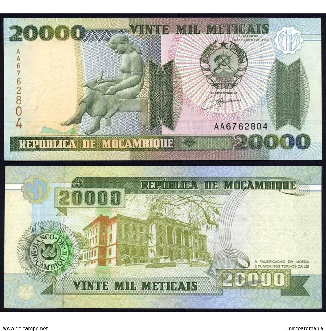 MOZAMBIQUE - 20 000 METICAIS - 1999 – UNC - Mozambique