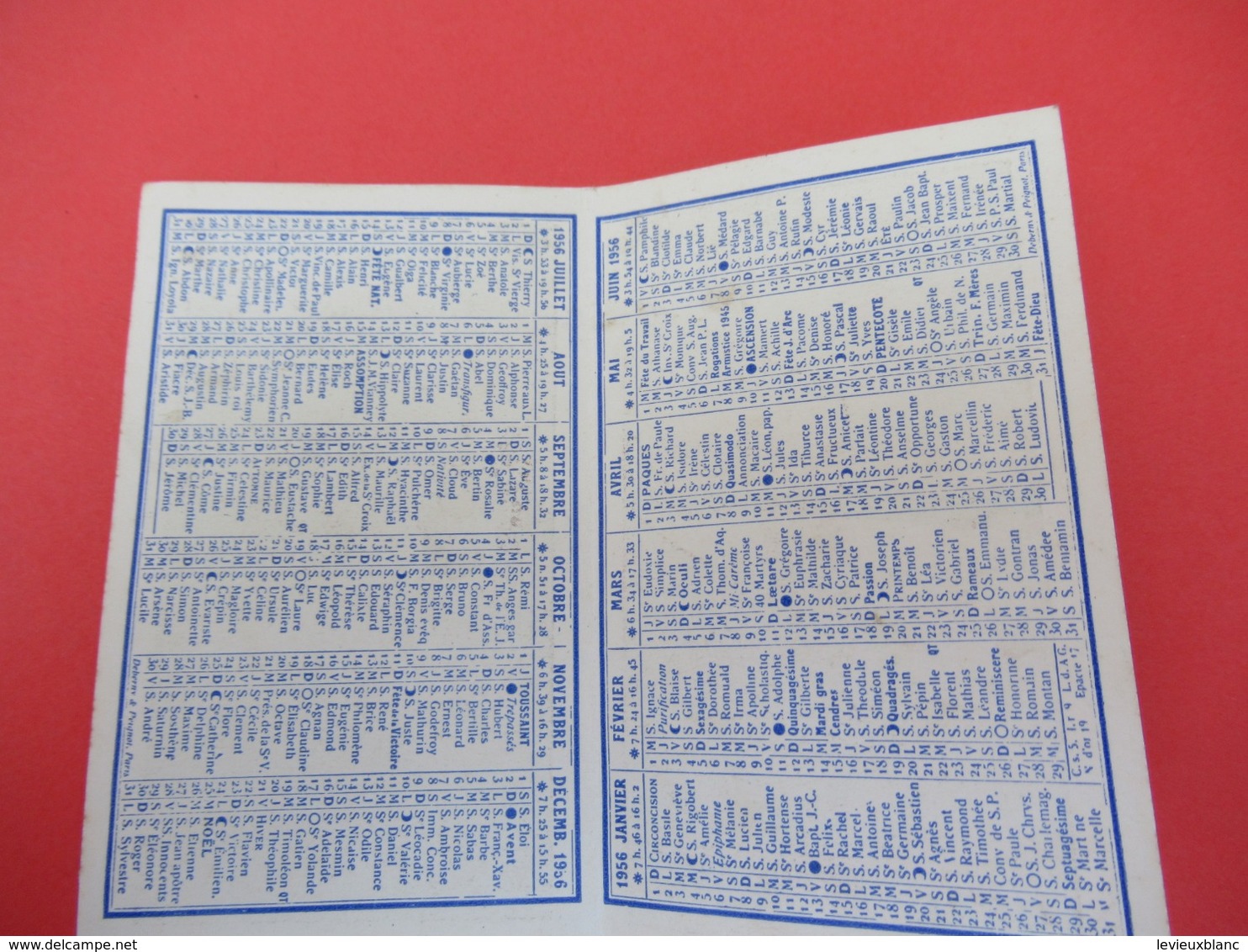 Petit Calendrier De Poche à 2 Volets / O.D.C V./Oeuvre Départementale Des Centres De Vacances De  Corréze/ 1956  CAL444 - Otros & Sin Clasificación