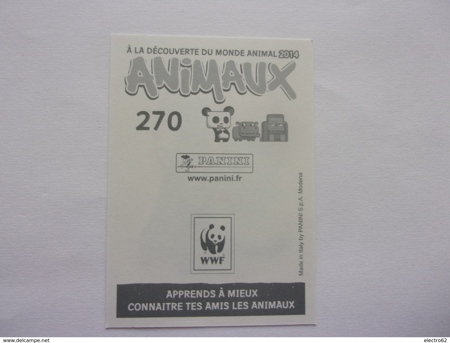 PANINI ANIMAL WORLD Animaux N°270 Chat Cat Katze Gato - Edition Française
