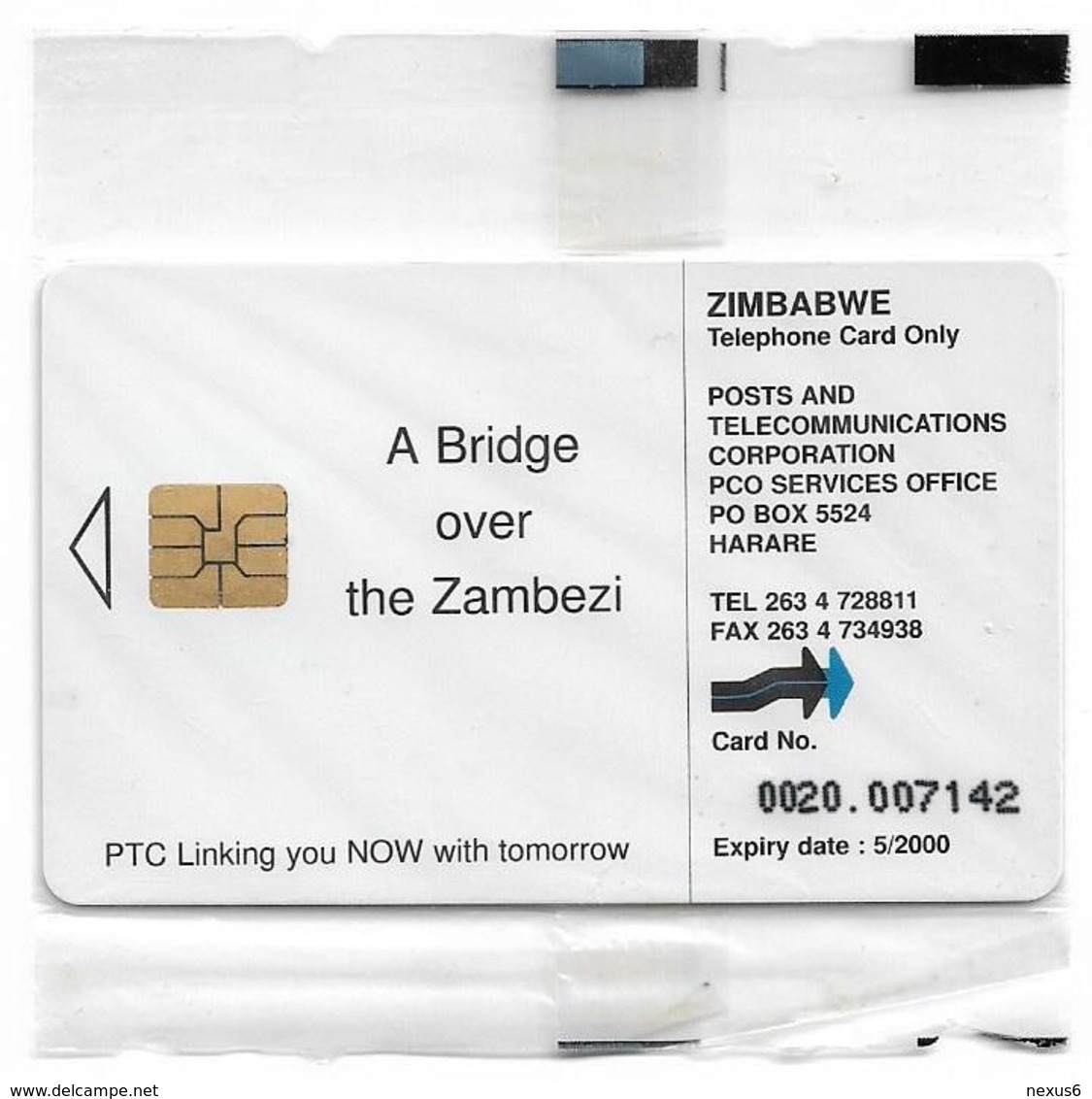 Zimbabwe - PTC - A Bridge Over Zambezi  - 200Z$, Exp. 05.2000, 30.000ex, NSB - Simbabwe