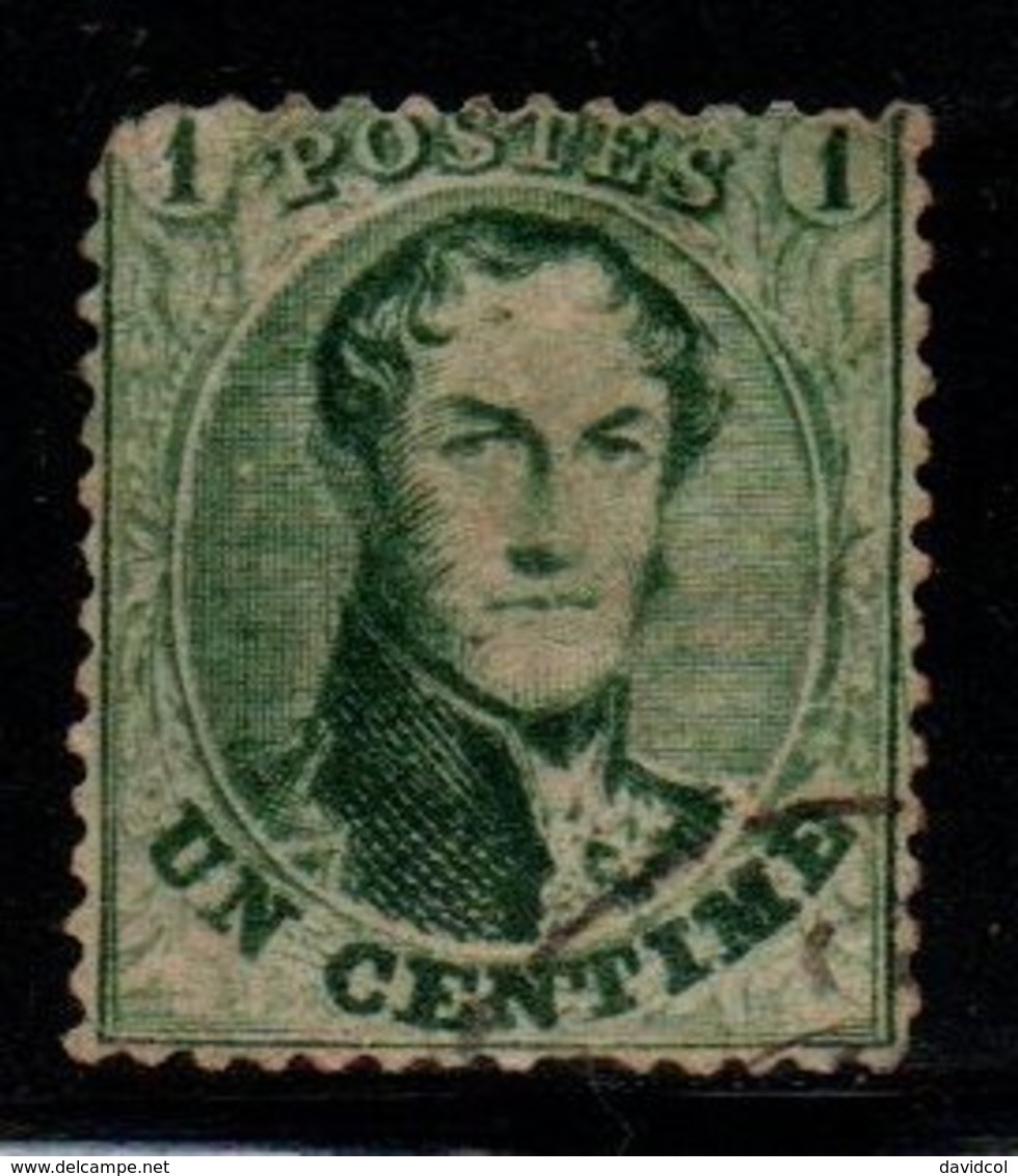 S065-. BELGIUM - 1863-1865 - SC#: 13 - USED - PERF: 14 1/2 - 1849-1865 Medallones (Otros)