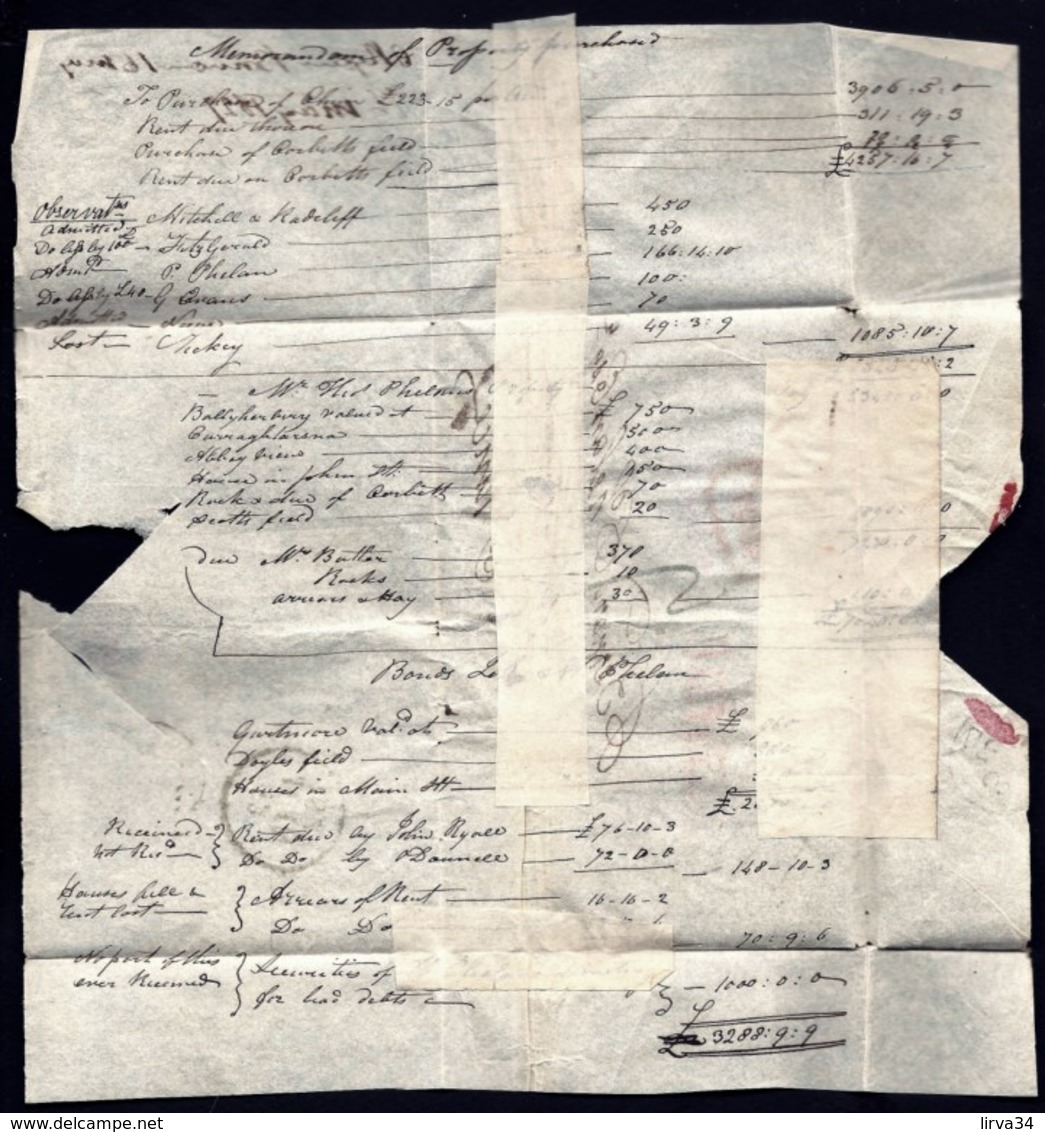 LETTRE PRÉPHILATÉLIQUE ANGLETERRE POUR BORDEAUX- DOUBLE CURSIVE ANGLETERRE ROUGE- TAMPONS PAID DIVERS 1827- 2 SCANS - ...-1840 Préphilatélie