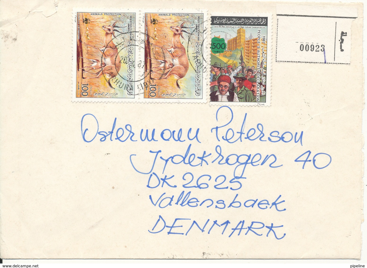 Libya Registered Cover Sent To Denmark 20-4-1987 - Libya