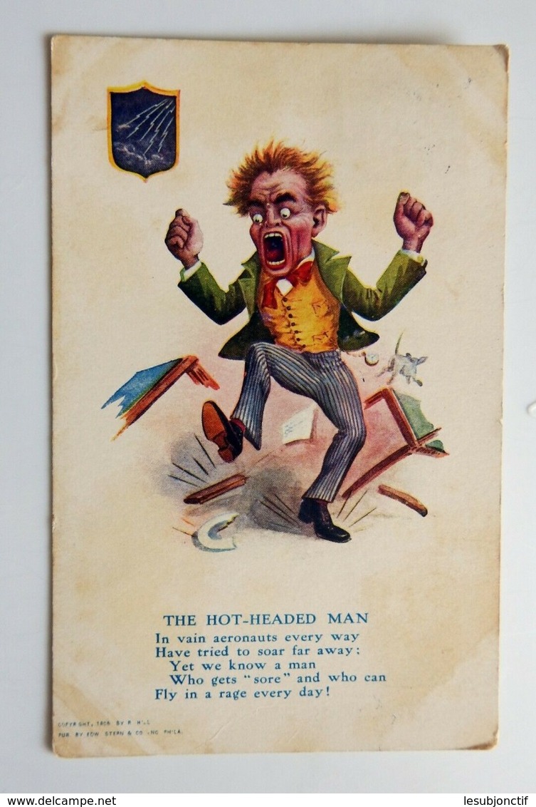 The Hot-Headed Man Comic Undivided Back Postcard Posted 1907 - Bandes Dessinées