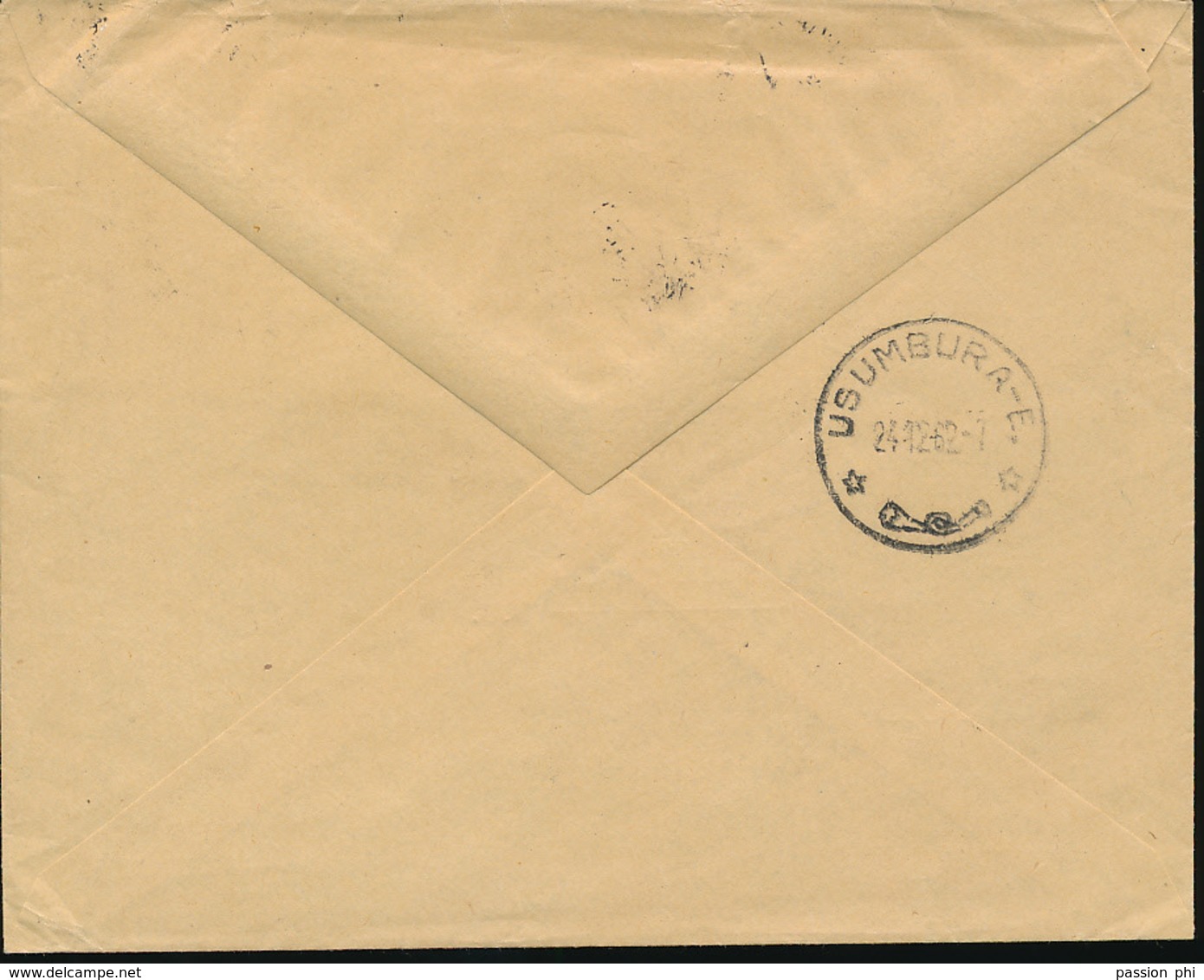 CONGO KINSHASA COVER FROM LEO. 19.12.62 TO USUMBURA - Other & Unclassified