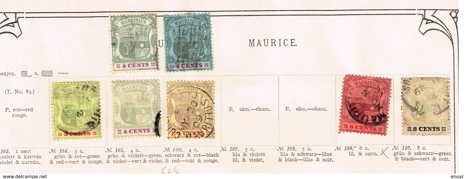 Maurice Mauritius Ancienne collection Old collection Altsammlung Oude verzameling