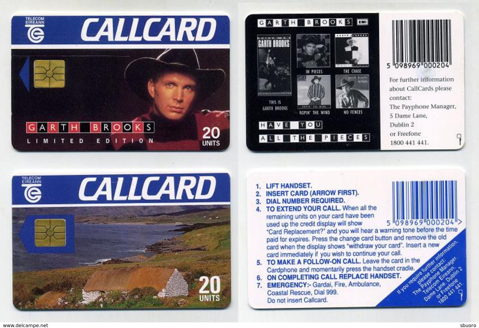 Lot De 2 Cartes à Puces Téléphoniques Irlandaises (Dublin). Phonecards Schede Cartela Callcards 20 Units. Eire Ireland - Irlande