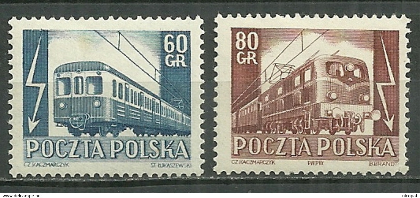 POLAND MNH ** 739-740 ELECTRIFICATION DES CHEMINS DE FER. TRAIN - Neufs