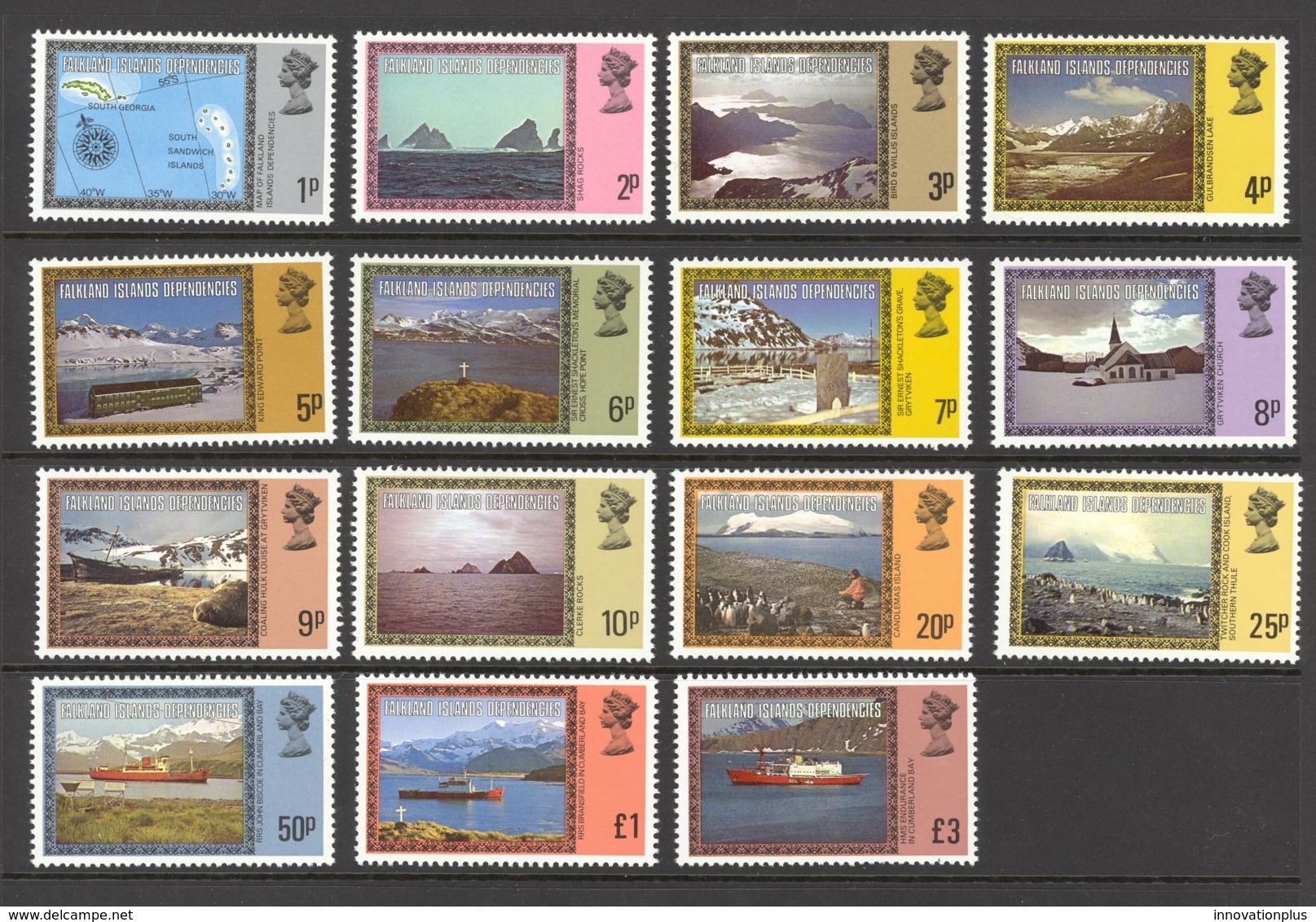 Falkland Islands Dependencies Sc# 1L38-1L52 MNH 1980 Map Of Falkland Islands Dependencies - Falkland