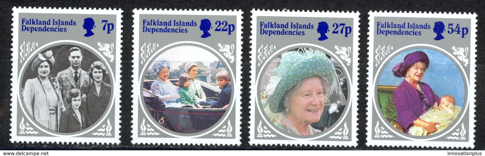 Falkland Islands Dependencies Sc# 1L92-1L95 MNH 1985 Queen Mother 85th Birthday - Falkland Islands