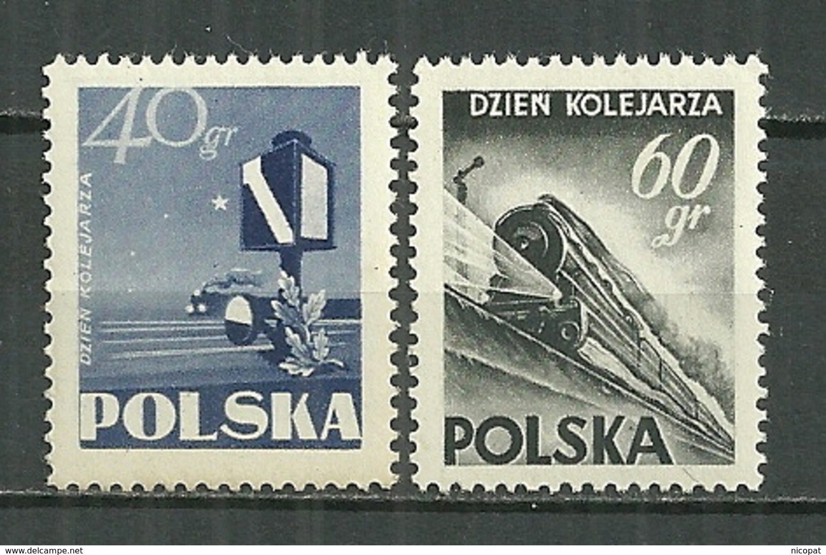 POLAND MNH ** 763-764 Journée Du Cheminot Train Locomotive - Neufs