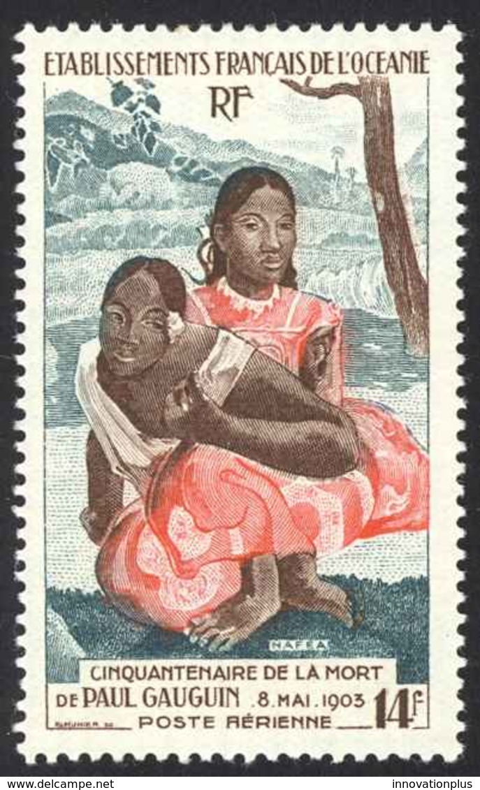 French Polynesia Sc# C21 MH 1953 14fr Gauguin's Nafea Faaipoipo - Unused Stamps