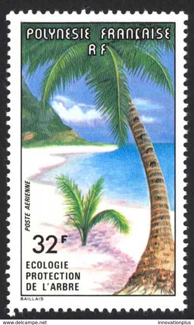 French Polynesia Sc# C152 MNH 1977 32fr Palms On Shore - Unused Stamps