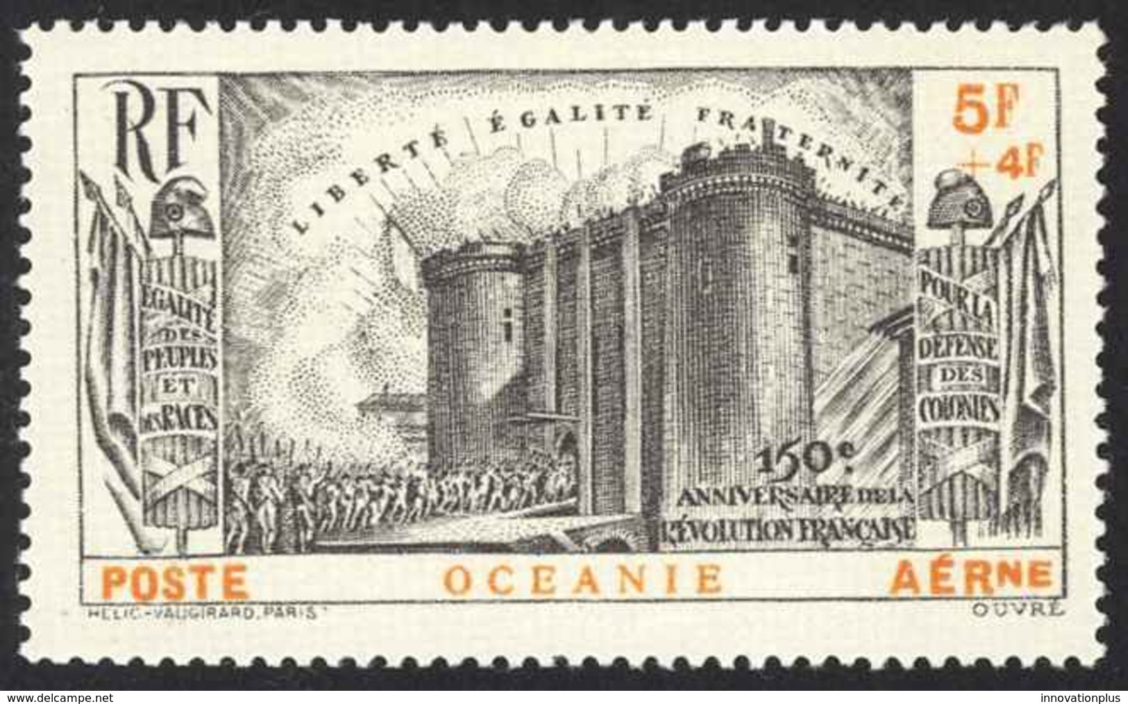French Polynesia Sc# CB1 MH 1939 5+4fr French Revolution Common Design - Unused Stamps