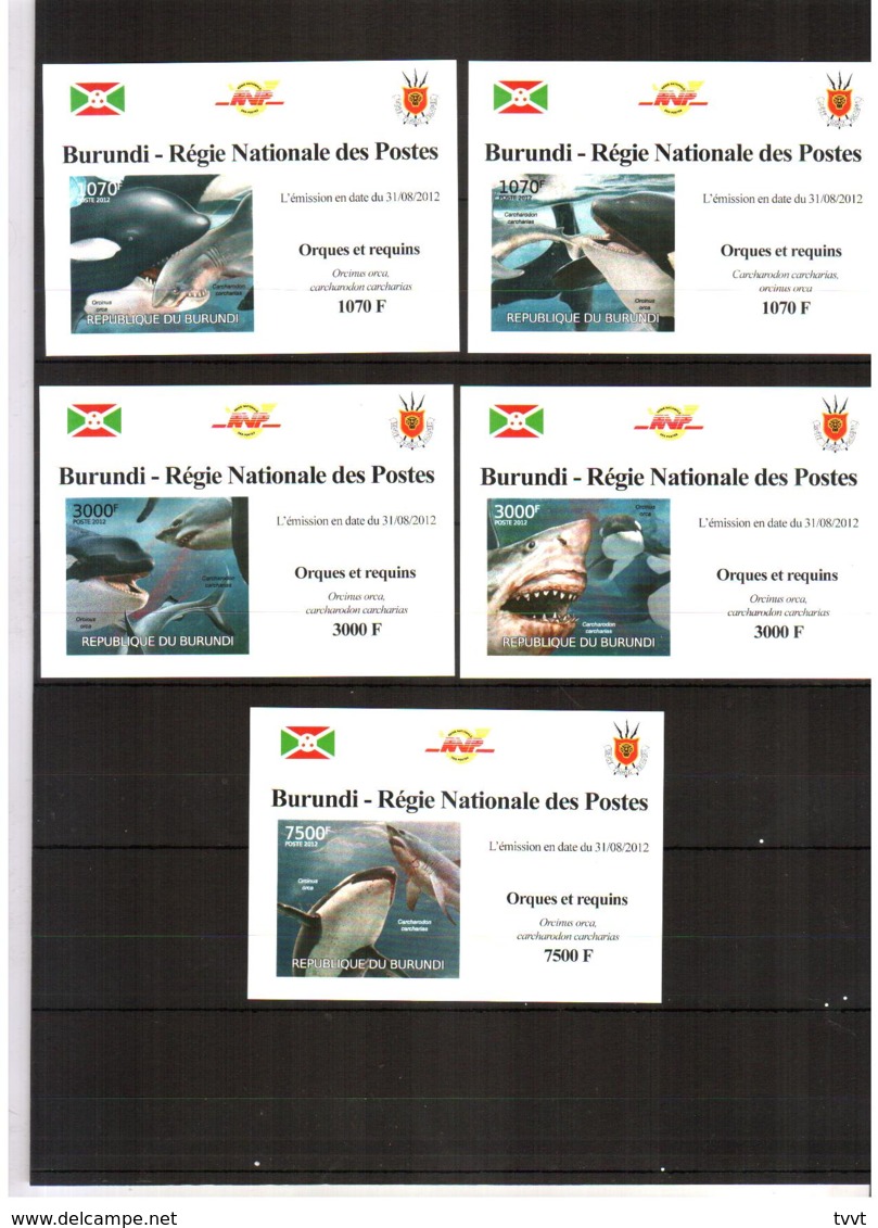 Burundi, 2012. [bc12103] Marine Fauna, Sharks (lux-blocks, Per+imperf) - Meereswelt