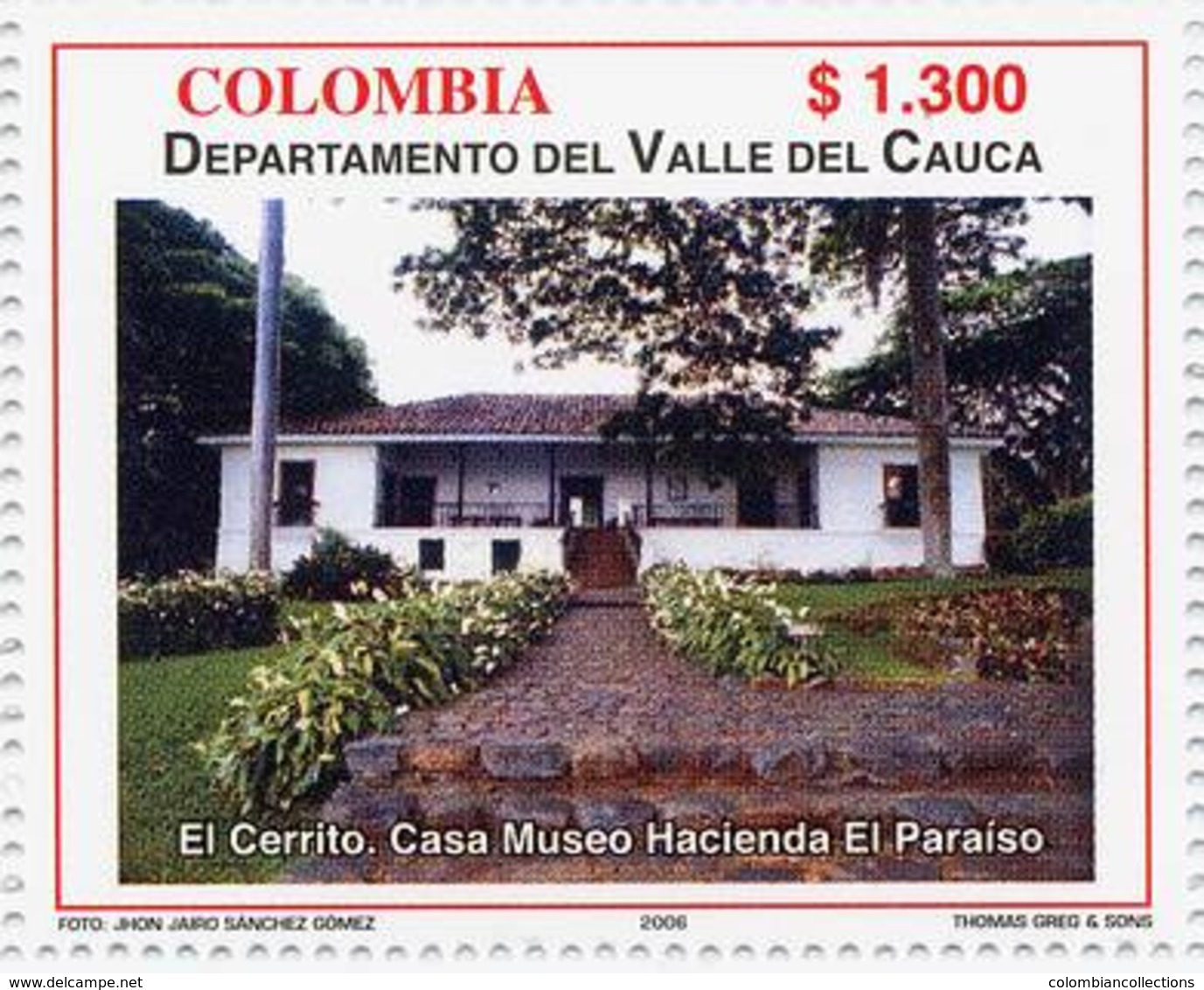 Lote 2405, Colombia, 2006, Depto Valle Del Cauca, El Cerrito, Jorge Isaacs, Museum - Colombia