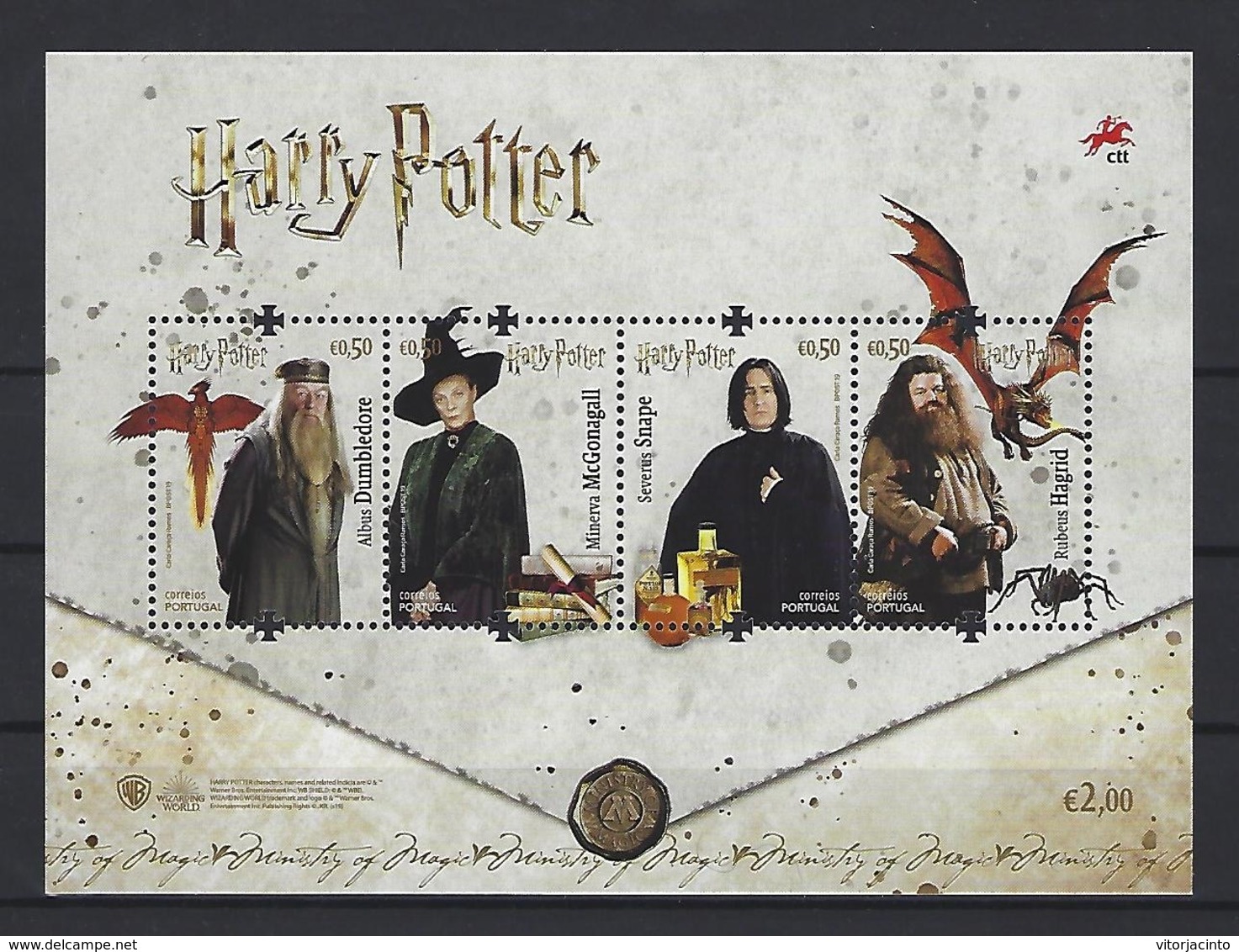 PORTUGAL - Harry Potter 2019 - Mint Stamps + Souvenir Sheet - Neufs
