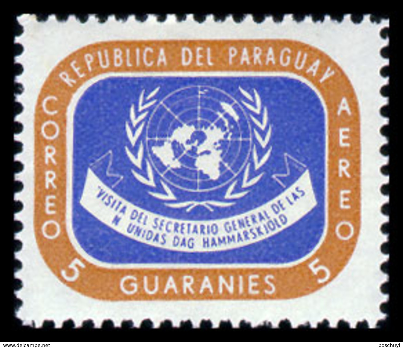 Paraguay, 1959, Visit Of The Secretary-General Hammarskjold, United Nations, MNH, Michel 827 - Paraguay