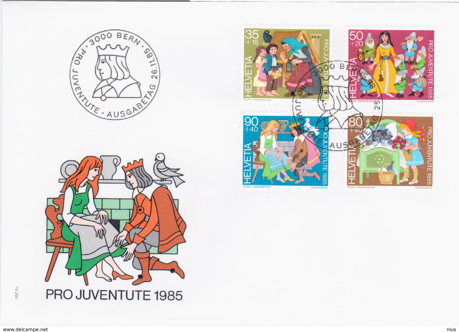 Switzerland Swiss Schweiz Svizzera Helvetia 1985 FDC Pro Juventute, Bern - FDC