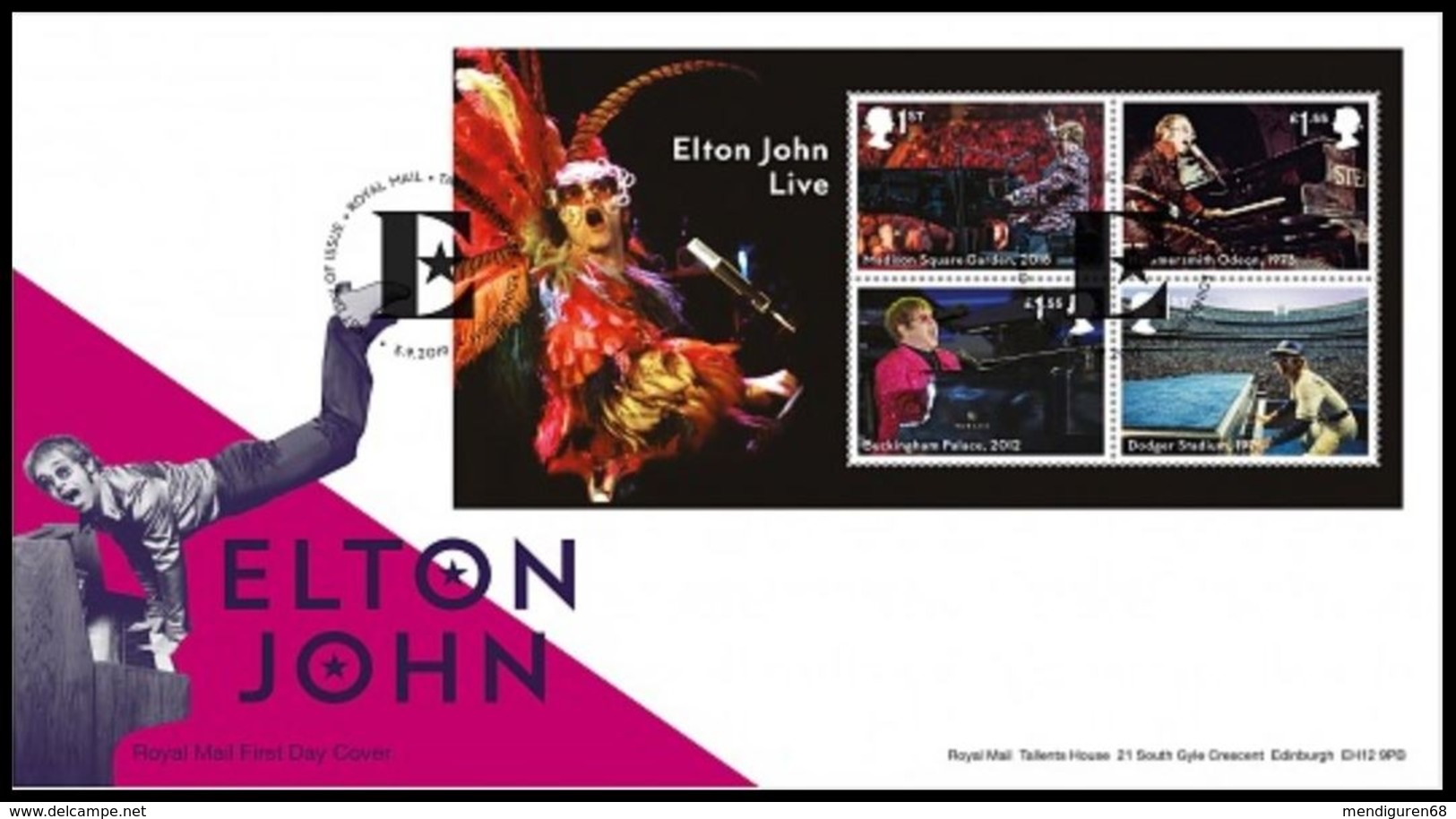 GROSSBRITANNIEN GRANDE BRETAGNE GB 2019 M/S ELTON JOHN MUSIC GIANT FDC SG MS4261 MI B4436-39 YT F4849-52 - 2011-2020 Em. Décimales