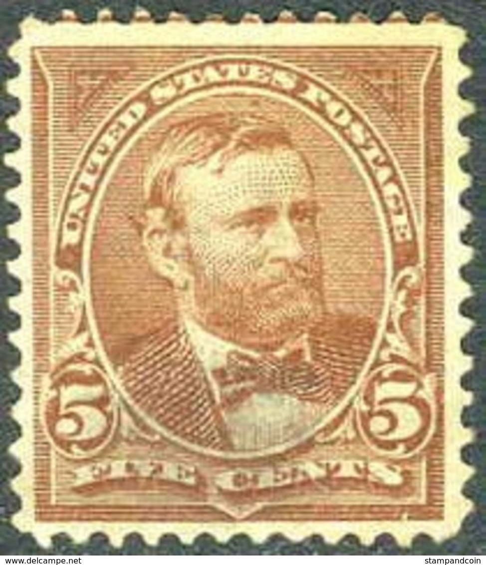 US #270 XF/SUPERB Used 5c Grant Of 1895  .  SUPER LIGHT CANCEL - Used Stamps