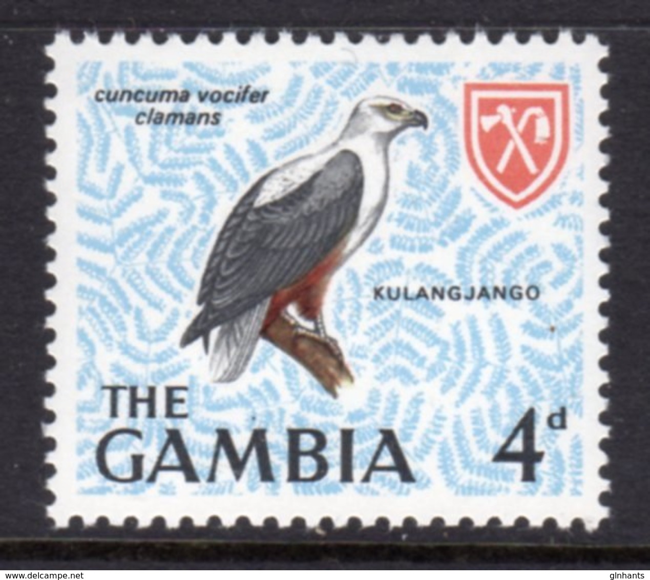 GAMBIA 1966 4d AFRICAN FISH EAGLE BIRD STAMP FINE MNH ** SG 238 - Gambia (1965-...)