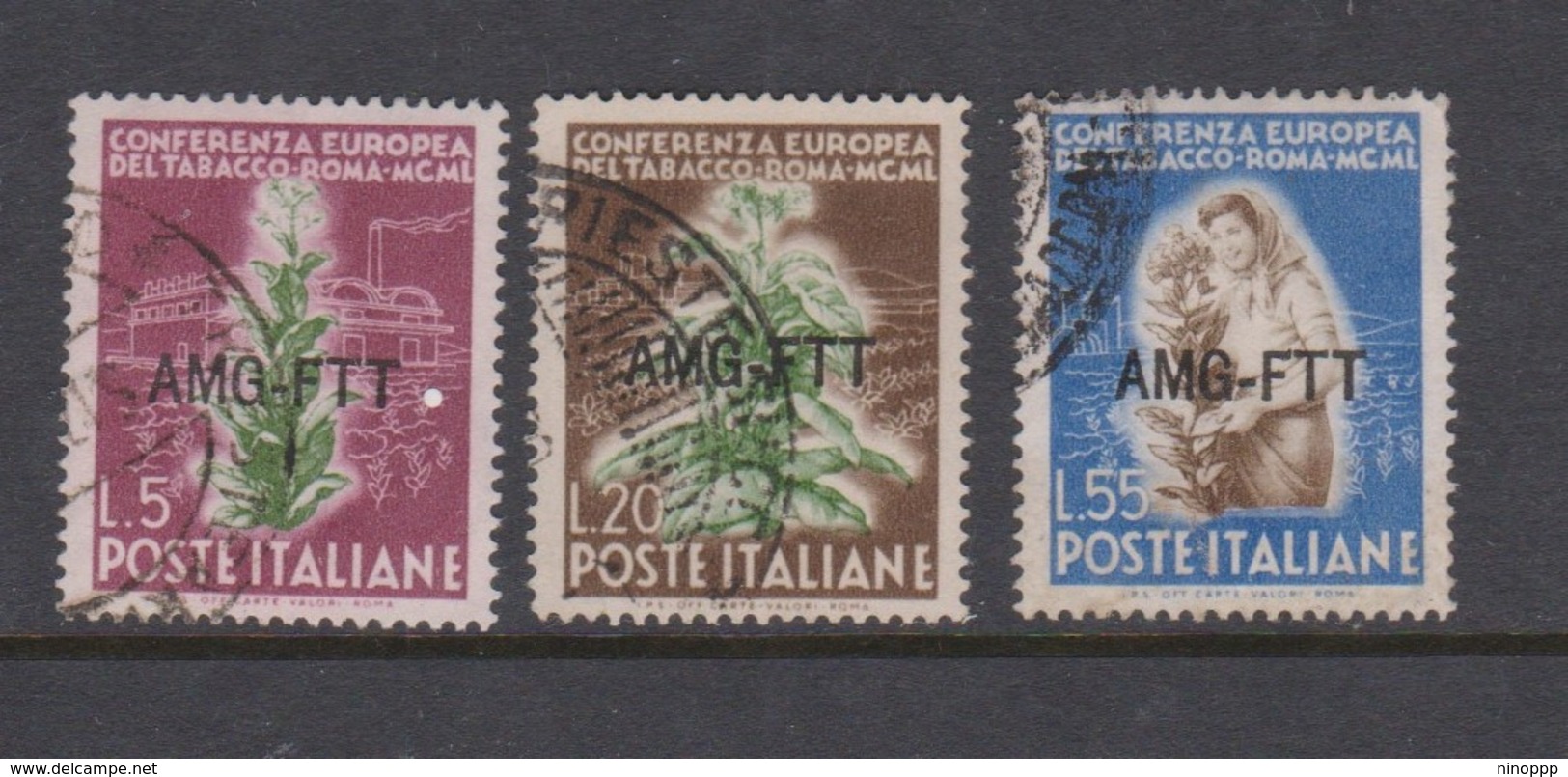 Trieste Allied Military Government S 84-86 1950 Tobacco European Conference Used - Used