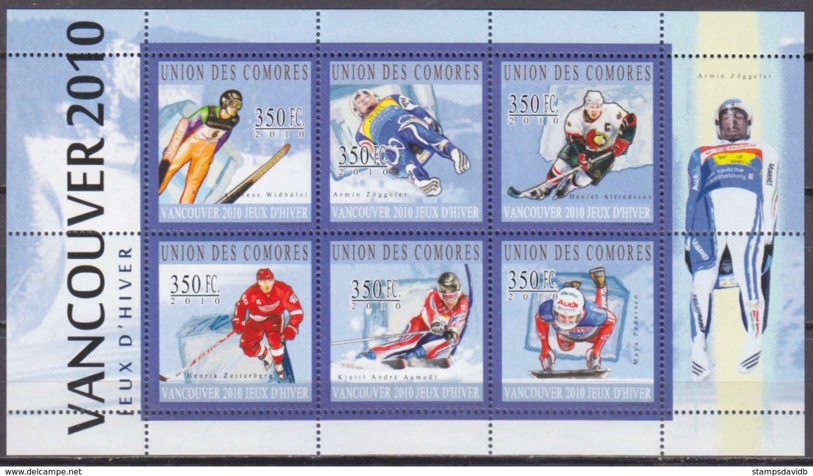 2010	Comoro Islands	2894-99KL	2010  Olympic Games In Vancouver	10,00 € - Winter 2010: Vancouver