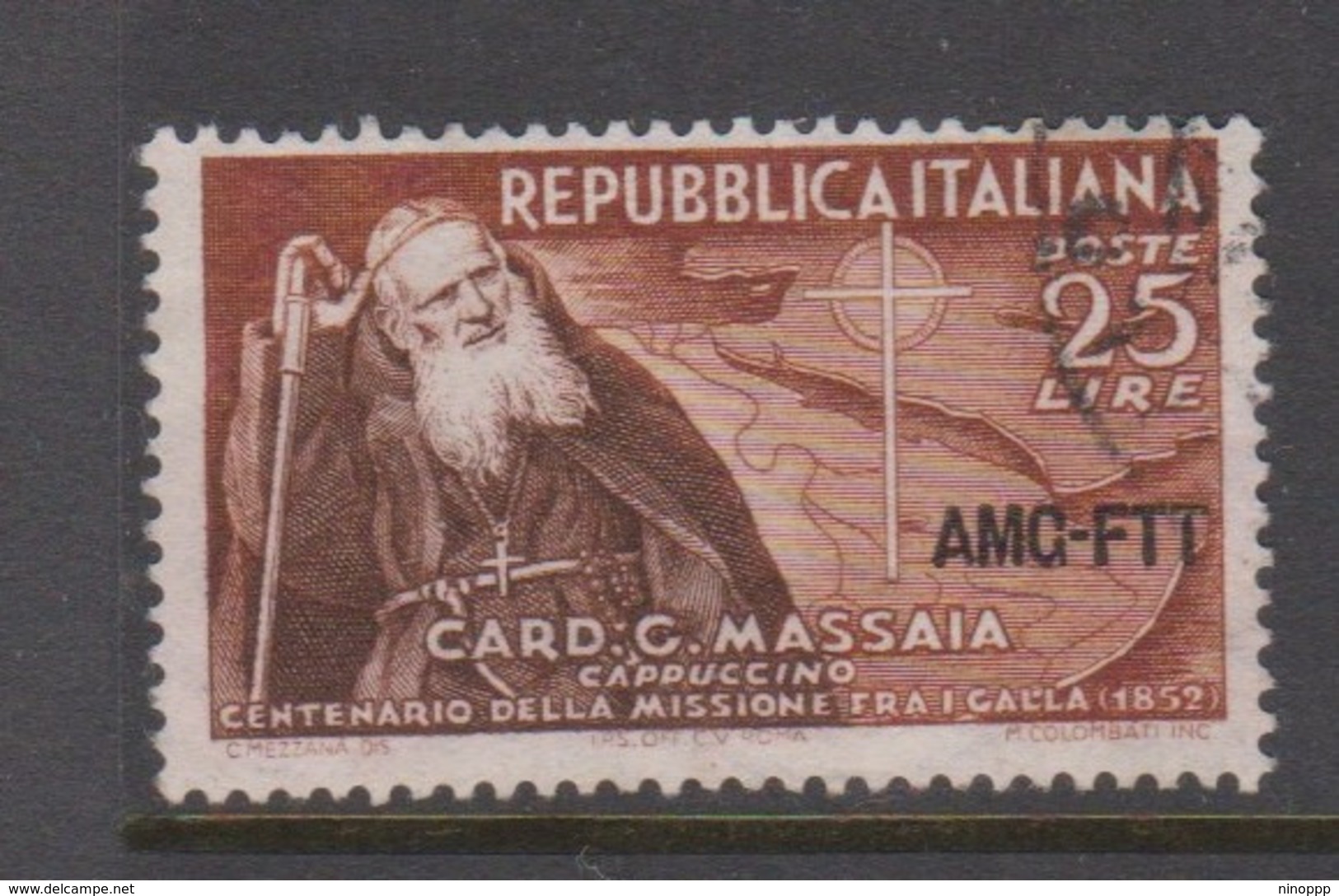 Trieste Allied Military Government S160  1952 Cardinal Massaia,used - Used