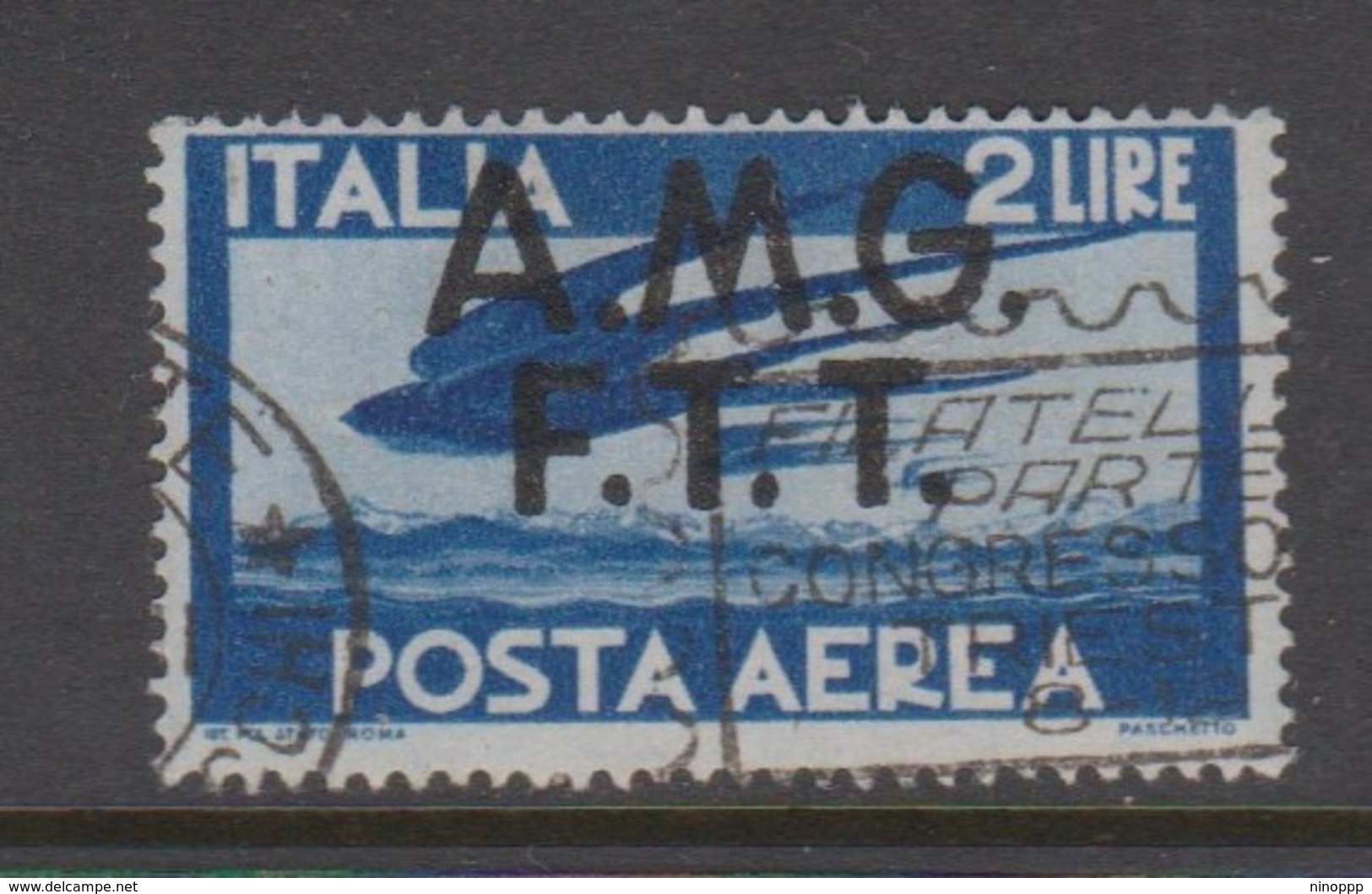 Trieste Allied Military Government PA 2 1945-46 Serie Democratica,2 Lire Blue,used, - Usati