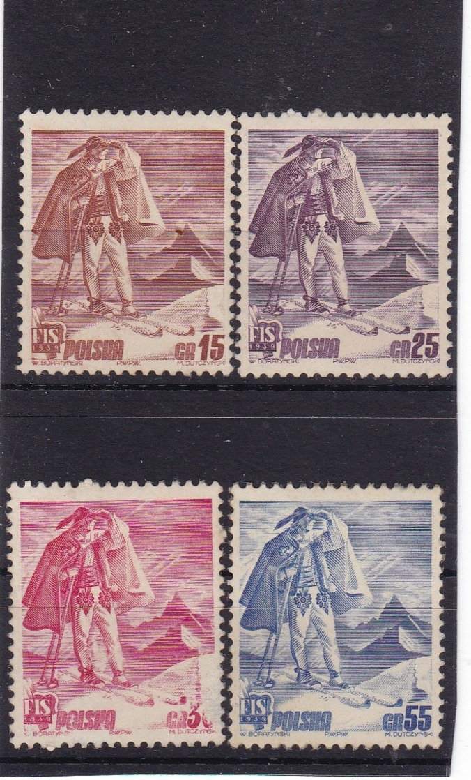 # Z.10441 Poland 1939 Full Set MNH, Michel 351 - 54: World Ski Championship Zakopane - Neufs