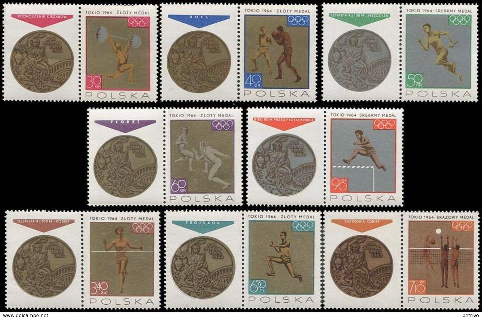 ** Poland - 1965 - Olympic Games 1964 - Mi. 1623-30 Zf - Sommer 1964: Tokio